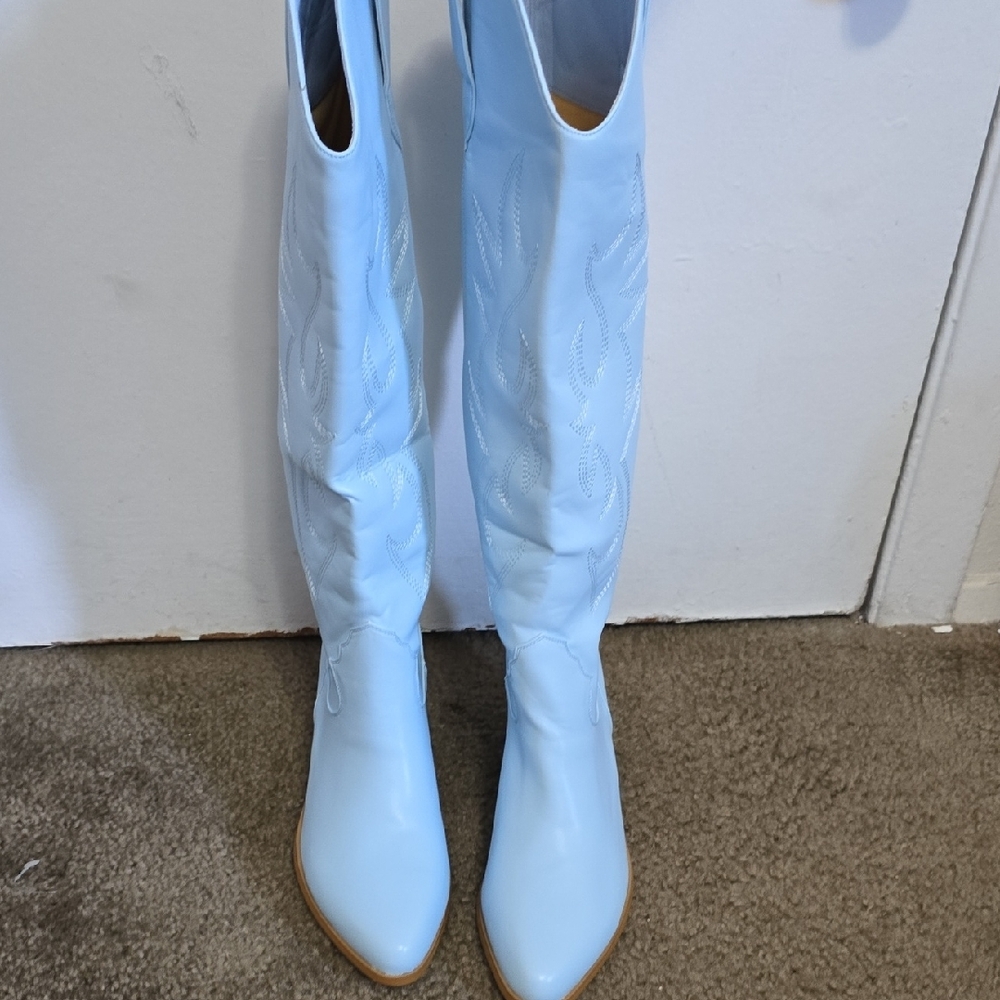 Women's Blue Western Boots - Picture 4 of 7